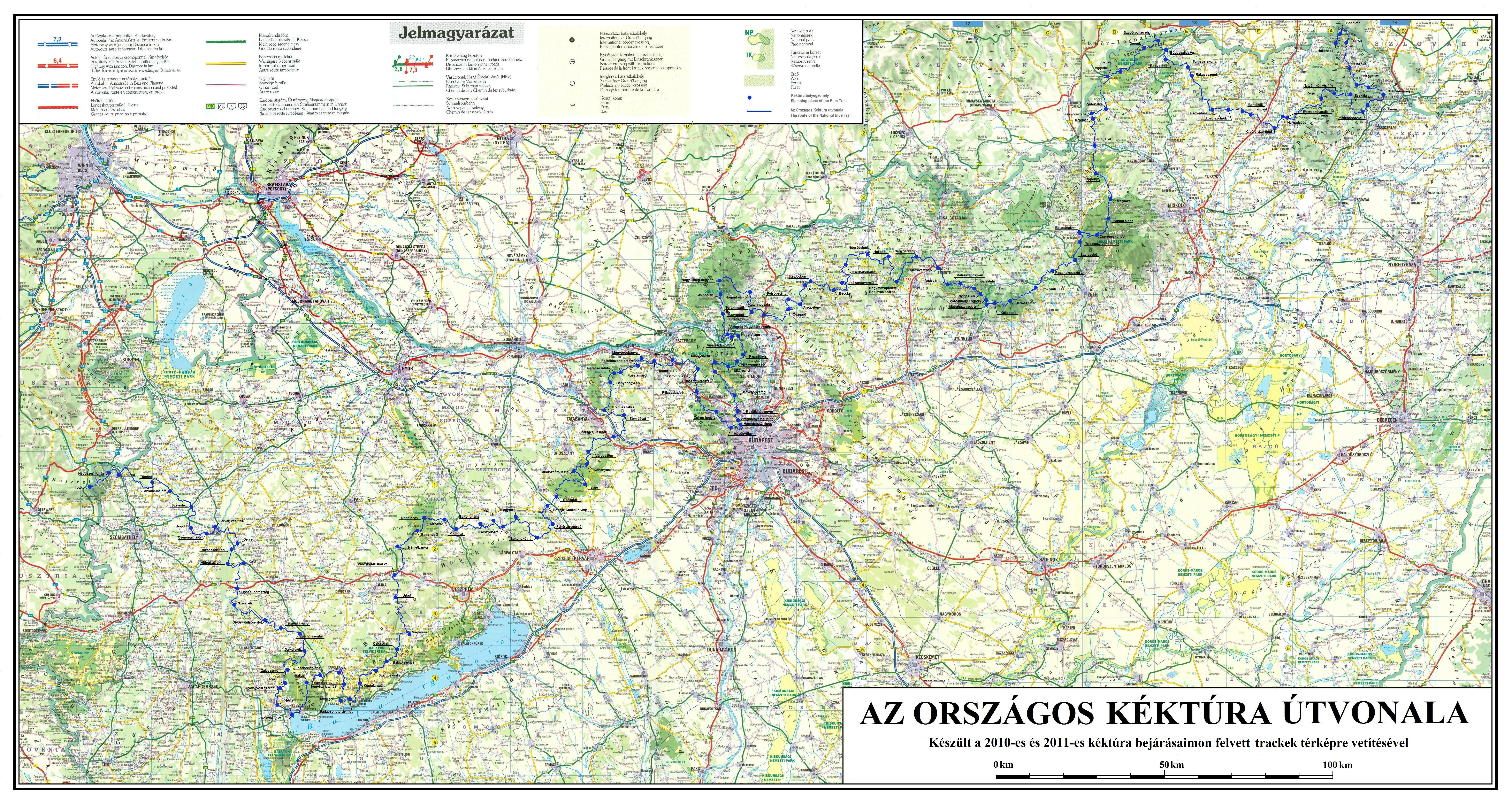 nagyfelbontású magyarország térkép KÉKTÚRA HONLAP   Az Országos Kéktúra kezdetei nagyfelbontású magyarország térkép