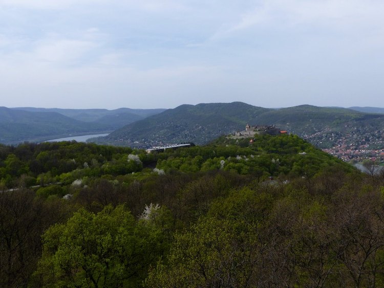 Kilátás a Fellegvárra és a Dunakanyarra a kilátóból