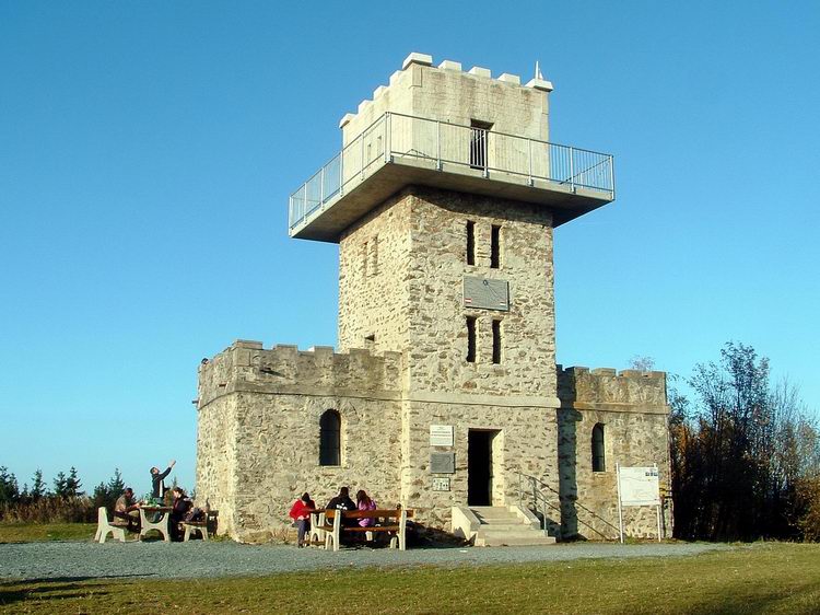 Lookout tower at the Austrian-Hungarian border, on the top of the Írott-kő Mountain