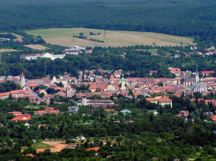 View towards Kőszeg from the lookout tower of Óház-tető Hill