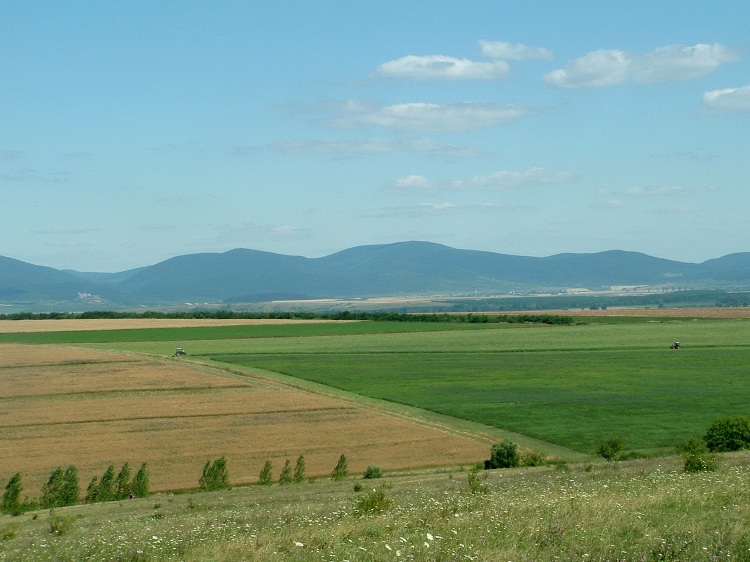 The view of the wide Hernád Valley and the far Zemplén Mountains