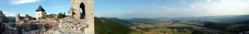 Panoramic view from Castle of Füzér to the Zemplén Mountains 2