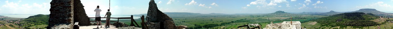 360-degree panorama from the walls of Castle of Szigliget to the Basin of Tapolca and to the volcanoes