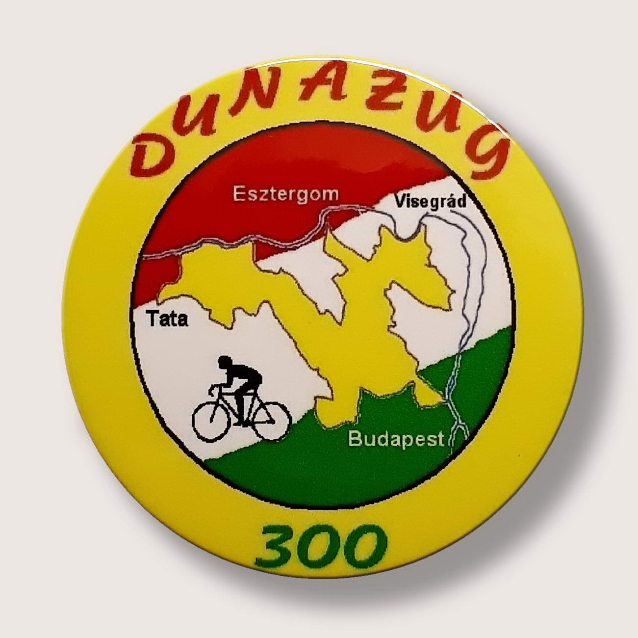 A Dunazug 300 Kerékpáros Jelvényszerző Körtúra jelvénye