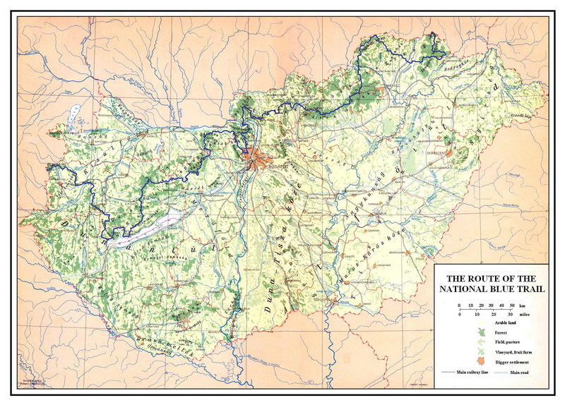 The route of the National Blue Trail