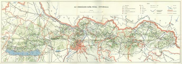 The route of the National Blue Trail in 1964