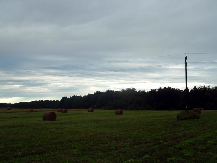 A Szalafő feletti kaszálókon. Nyugat felé tekintve már világosabb volt az ég.