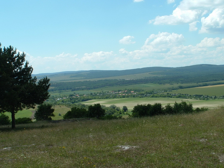 The view of Bakonykúti village from the hills