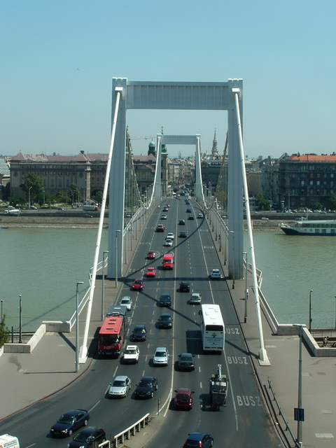 Budapest - Kilátás a Gellért szobortól az Erzsébet-hídra