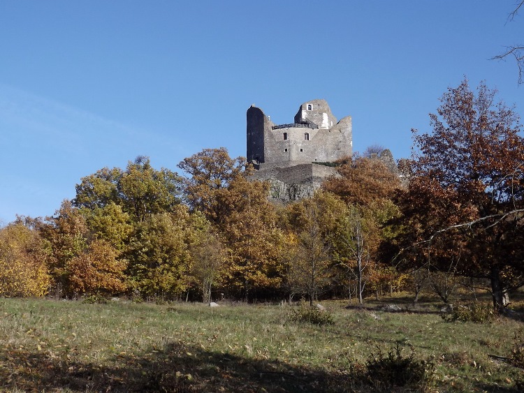 Castle of Hollókő taken from the hillside