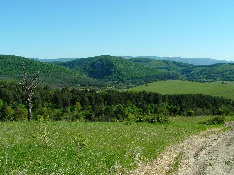 View from the hills to the valley of Uppony village