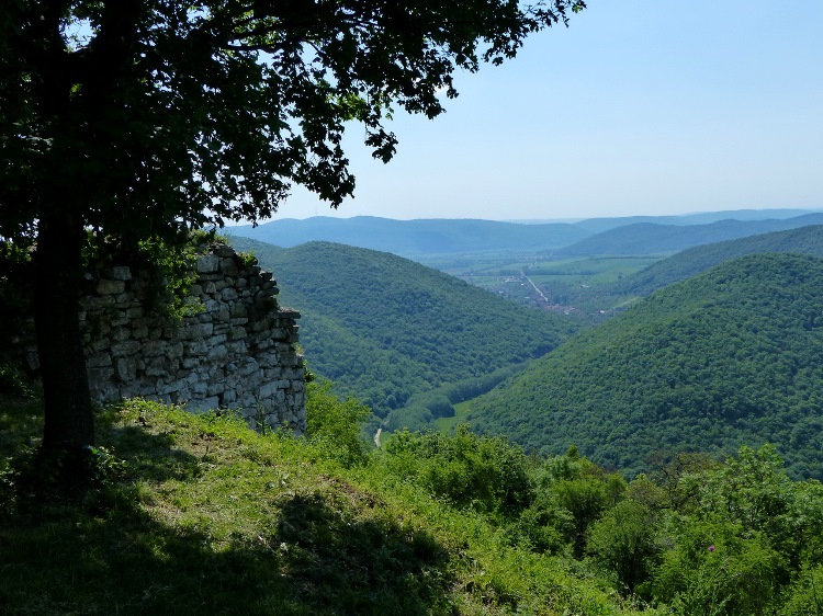 View from the ruined walls towards Szögliget village