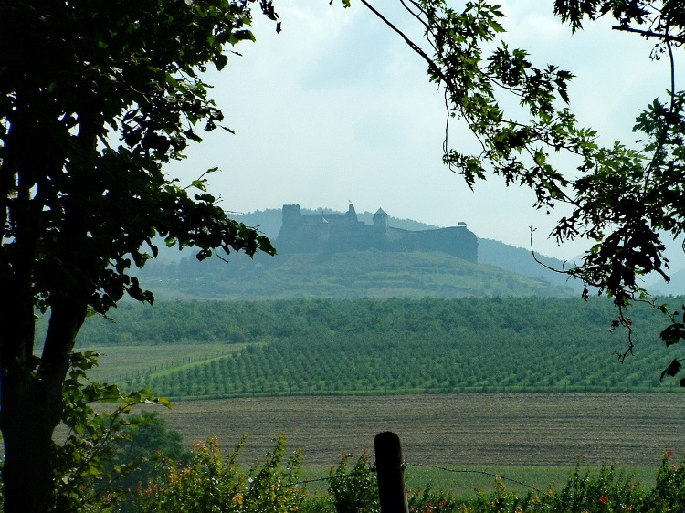 The view of Castle of Boldogkő from the rails