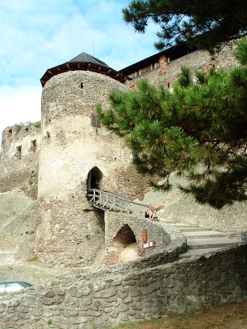 The gate tower of the partly renovated castle