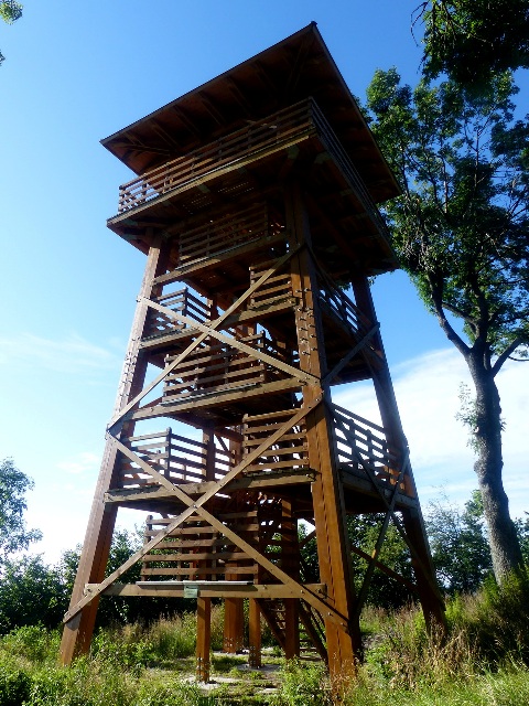 A wooden lokout tower stands on the top of Kis-Milic