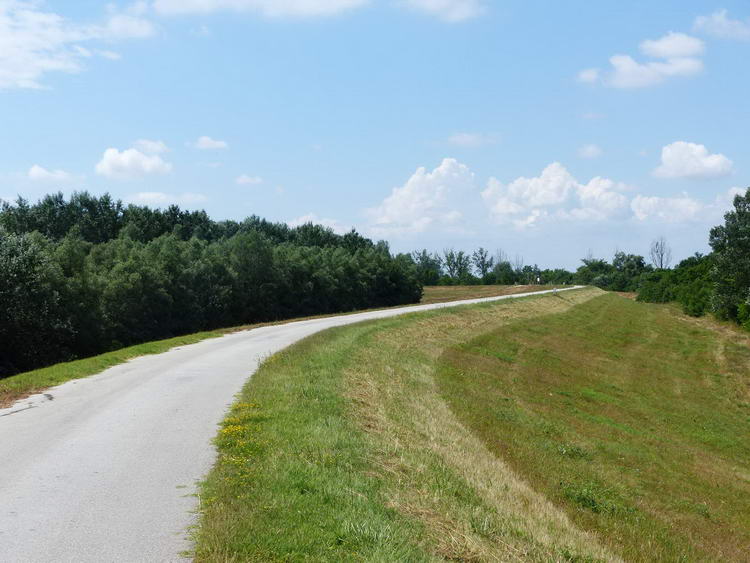 Kényelmes tekeréssel haladtam a Tisza gátján