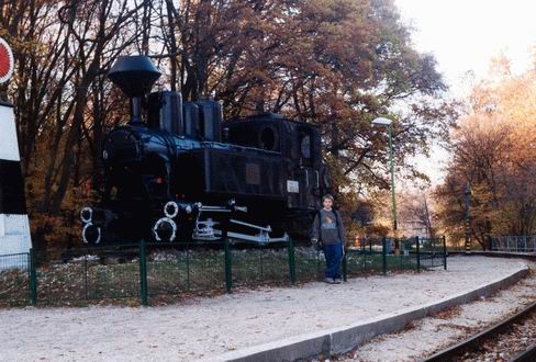 Öreg gőzmozdony a Gyermekvasút végállomásán