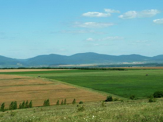 A Zempléni-hegység látványa a legszélső csereháti dombról nézve