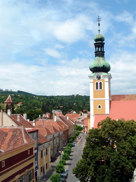 Kőszeg - Kilátás a belvárosra a Hősök kapujának tornyából