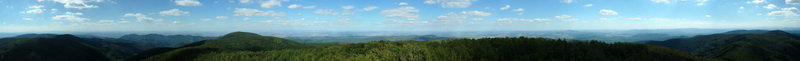 360-degree panorama from the lookout tower of Csóványos to the Börzsöny Mountains