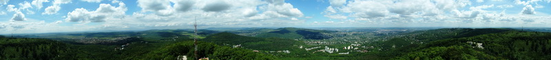 360-degree panorama from the lookout tower of János Hill