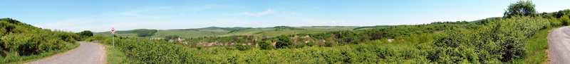 Panoramic view from the hillside above Kelemér village