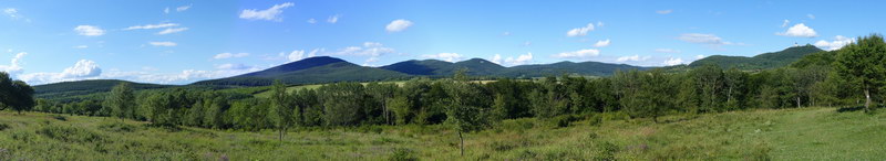 Panoramic view of the Zemplén Mountains from the fields of Mogyoróska village