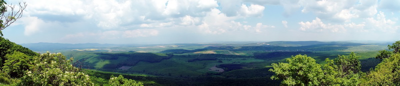 Panoramic view from the ridge of Naszály Mountain to the hills of Cserhát