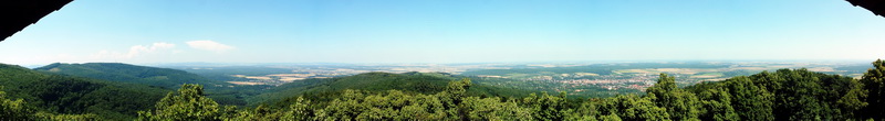 Panoramic view from the lookout tower of Óház-tető Hill to Kőszeg town