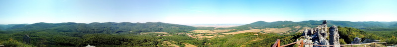 360-degree panorama taken from the wall of Castle of Regéc