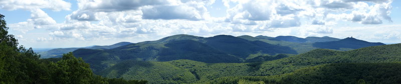 Panoramic view from the Sólyom-kő (Sólyom-bérc) Mountain