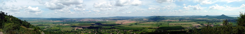 Panoramic view from the Szent György-hegy Hill to the Basin of Tapolca and to the volcanoes