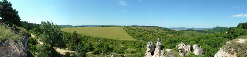 Panoramic view taken at the Teve-szikla Rock