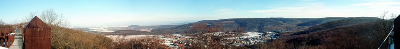 Panoramic view from the walls of Castle of Gesztes to Várgesztes village 
